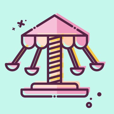 Simge Döndürme Sallaması. Lunapark sembolüyle ilgili. MBE tarzı. Basit dizayn edilebilir. Basit resimleme