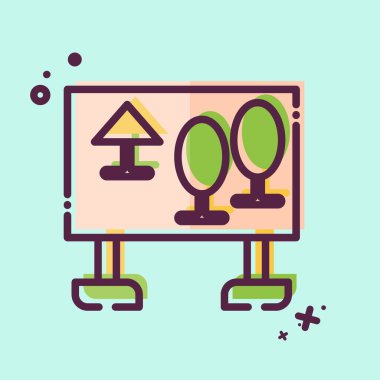 Simge haritası. Lunapark sembolüyle ilgili. MBE tarzı. Basit dizayn edilebilir. Basit resimleme