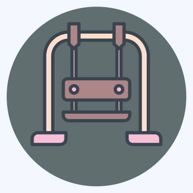 Simge salıncağı. Lunapark sembolüyle ilgili. renk arkadaşı stili. Basit dizayn edilebilir. Basit resimleme