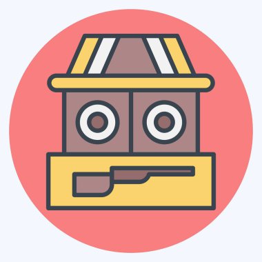 Simge Çekimi. Lunapark sembolüyle ilgili. renk arkadaşı stili. Basit dizayn edilebilir. Basit resimleme