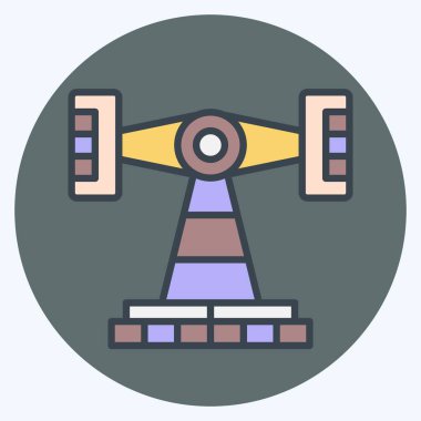 Simge Yuvarlan O düzlemi. Lunapark sembolüyle ilgili. renk arkadaşı stili. Basit dizayn edilebilir. Basit resimleme