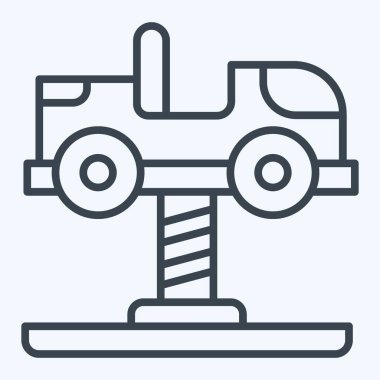 Icon Spring Swing Rider. Lunapark sembolüyle ilgili. Sıra tarzı. Basit dizayn edilebilir. Basit resimleme