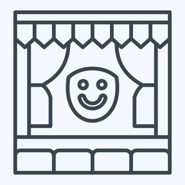 Simge Sahnesi. Lunapark sembolüyle ilgili. Sıra tarzı. Basit dizayn edilebilir. Basit resimleme