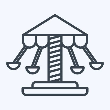 Simge Döndürme Sallaması. Lunapark sembolüyle ilgili. Sıra tarzı. Basit dizayn edilebilir. Basit resimleme