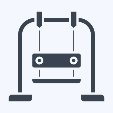 Simge salıncağı. Lunapark sembolüyle ilgili. Kabartma tarzı. Basit dizayn edilebilir. Basit resimleme