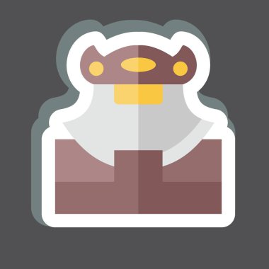 Etiket Ulu Bıçak. Alaska sembolüyle ilgili. Basit dizayn edilebilir. Basit resimleme