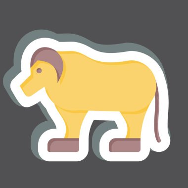 Etiket Qiviut. Alaska sembolüyle ilgili. Basit dizayn edilebilir. Basit resimleme