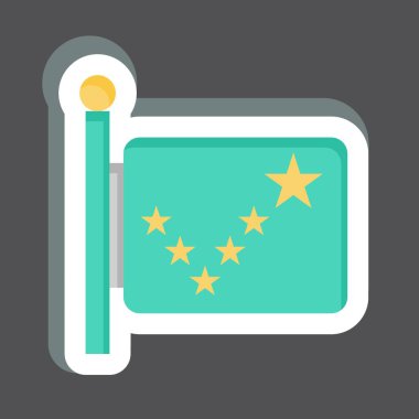 Yapışkan Alaska Bayrağı. Alaska sembolüyle ilgili. Basit dizayn edilebilir. Basit resimleme