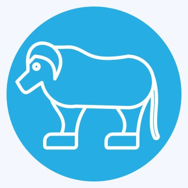 Simge Qiviut. Alaska sembolüyle ilgili. Mavi gözlü. Basit dizayn edilebilir. Basit resimleme