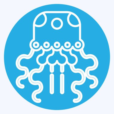 Simge Denizanası. Alaska sembolüyle ilgili. Mavi gözlü. Basit dizayn edilebilir. Basit resimleme