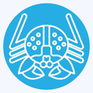 Icon Alaska Kral Yengeci. Alaska sembolüyle ilgili. Mavi gözlü. Basit dizayn edilebilir. Basit resimleme