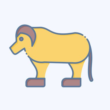 Simge Qiviut. Alaska sembolüyle ilgili. Karalama stili. Basit dizayn edilebilir. Basit resimleme