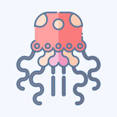 Simge Denizanası. Alaska sembolüyle ilgili. Karalama stili. Basit dizayn edilebilir. Basit resimleme