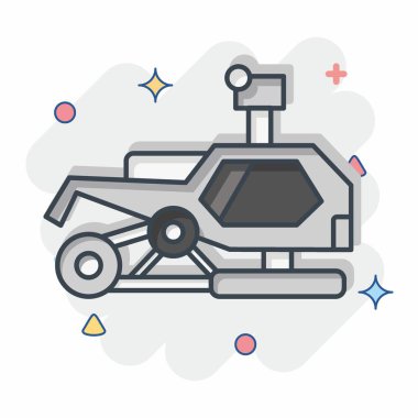 Simge Kar Aracı. Alaska sembolüyle ilgili. Çizgi roman. Basit dizayn edilebilir. Basit resimleme