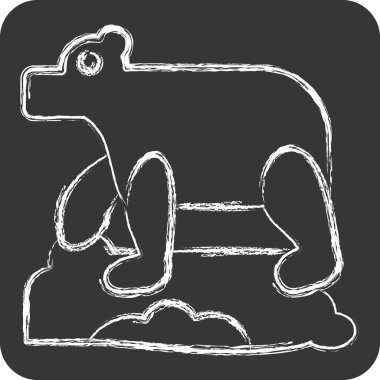 Icon Kutup Ayısı. Alaska sembolüyle ilgili. Tebeşir stili. Basit dizayn edilebilir. Basit resimleme