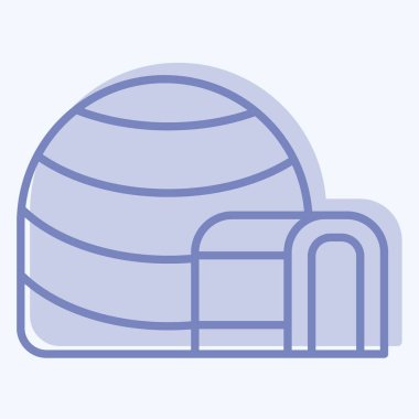 Icon Igloo. Alaska sembolüyle ilgili. İki ton stili. Basit dizayn edilebilir. Basit resimleme