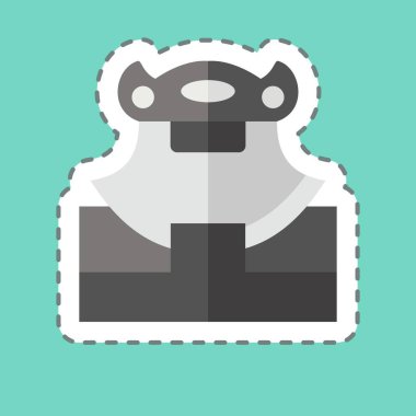 Çıkartma çizgisi Ulu Bıçağı 'nı kesti. Alaska sembolüyle ilgili. Basit dizayn edilebilir. Basit resimleme