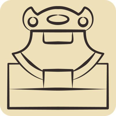 İkon Ulu Kılıcı. Alaska sembolüyle ilgili. El çizimi tarzı. Basit dizayn edilebilir. Basit resimleme