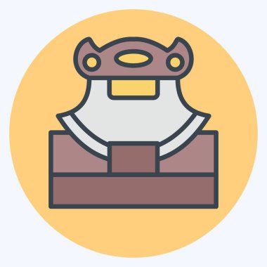 İkon Ulu Kılıcı. Alaska sembolüyle ilgili. renk arkadaşı stili. Basit dizayn edilebilir. Basit resimleme