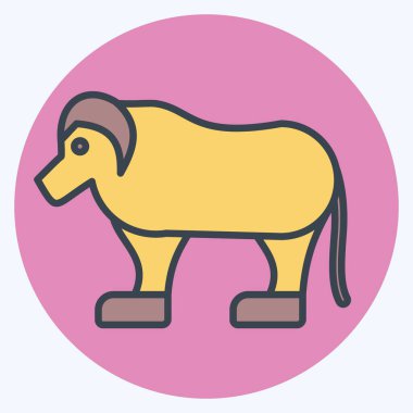 Simge Qiviut. Alaska sembolüyle ilgili. renk arkadaşı stili. Basit dizayn edilebilir. Basit resimleme