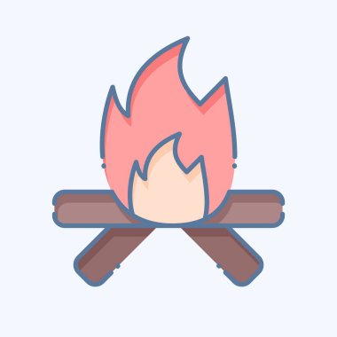 Simge Ateşi. Amerikan Yerli Sembolü ile ilgili. Karalama stili. Basit dizayn edilebilir. Basit resimleme