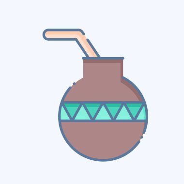 İkon Calabash. Amerikan Yerli Sembolü ile ilgili. Karalama stili. Basit dizayn edilebilir. Basit resimleme