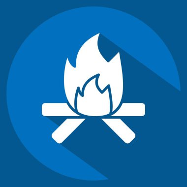 Simge Ateşi. Amerikan Yerli Sembolü ile ilgili. Uzun gölge tarzı. Basit dizayn edilebilir. Basit resimleme