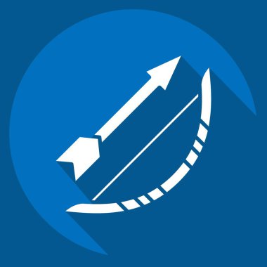 Simge yayı. Amerikan Yerli Sembolü ile ilgili. Uzun gölge tarzı. Basit dizayn edilebilir. Basit resimleme