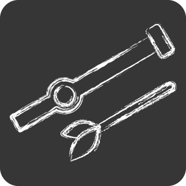 İkon Üfleme Silahı. Amerikan Yerli Sembolü ile ilgili. Tebeşir stili. Basit dizayn edilebilir. Basit resimleme