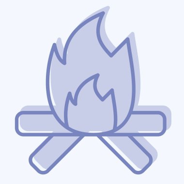 Simge Ateşi. Amerikan Yerli Sembolü ile ilgili. İki ton stili. Basit dizayn edilebilir. Basit resimleme