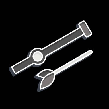 İkon Üfleme Silahı. Amerikan Yerli Sembolü ile ilgili. Parlak bir stil. Basit dizayn edilebilir. Basit resimleme