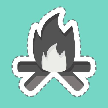 Çıkartma hattı ateşi kesti. Amerikan Yerli Sembolü ile ilgili. Basit dizayn edilebilir. Basit resimleme