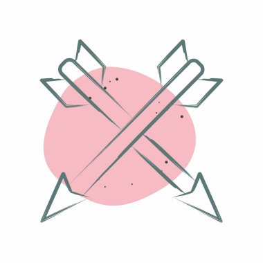 Simge oku. Amerikan Yerli Sembolü ile ilgili. Renkli Leke Biçimi. Basit dizayn edilebilir. Basit resimleme