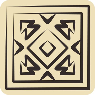 Simge halısı. Amerikan Yerli Sembolü ile ilgili. El çizimi tarzı. Basit dizayn edilebilir. Basit resimleme