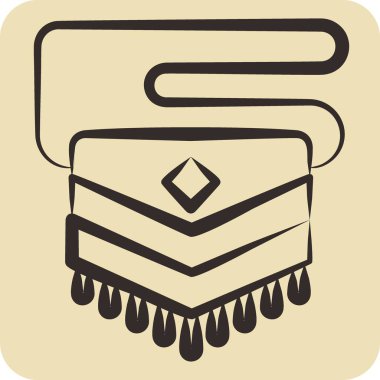 Simge Torbası. Amerikan Yerli Sembolü ile ilgili. El çizimi tarzı. Basit dizayn edilebilir. Basit resimleme