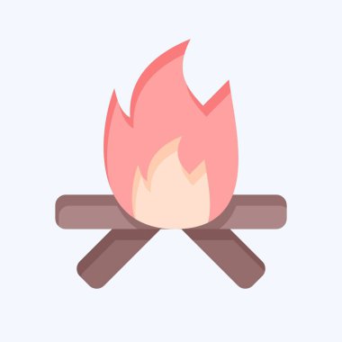 Simge Ateşi. Amerikan Yerli Sembolü ile ilgili. Düz stil. Basit dizayn edilebilir. Basit resimleme