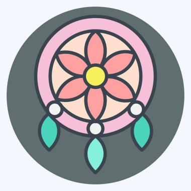 Simge Avcısı. Amerikan Yerli Sembolü ile ilgili. renk arkadaşı stili. Basit dizayn edilebilir. Basit resimleme