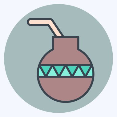 İkon Calabash. Amerikan Yerli Sembolü ile ilgili. renk arkadaşı stili. Basit dizayn edilebilir. Basit resimleme