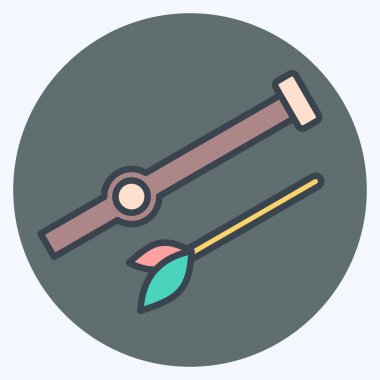 İkon Üfleme Silahı. Amerikan Yerli Sembolü ile ilgili. renk arkadaşı stili. Basit dizayn edilebilir. Basit resimleme