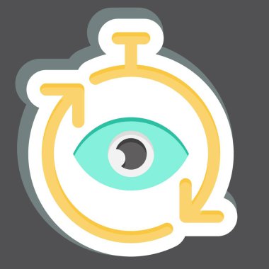 Çıkartma Gelecek Projeksiyonu. İklim Değişikliği sembolüyle ilgili. Basit dizayn edilebilir. Basit illüstrasyon 1