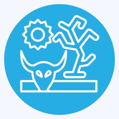 Simge Kuraklığı. İklim Değişikliği sembolüyle ilgili. Mavi gözlü. Basit dizayn edilebilir. Basit resimleme