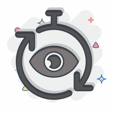 Simge Gelecek Projeksiyonu. İklim Değişikliği sembolüyle ilgili. Çizgi roman. Basit dizayn edilebilir. Basit illüstrasyon 1