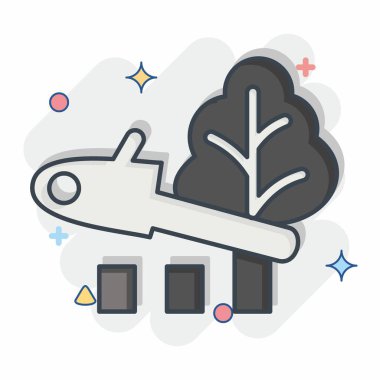 Simge yok etme. İklim Değişikliği sembolüyle ilgili. Çizgi roman. Basit dizayn edilebilir. Basit resimleme