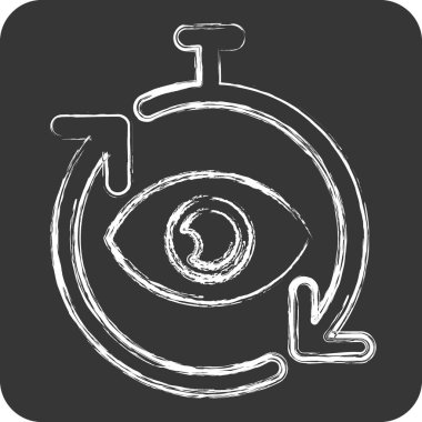 Simge Gelecek Projeksiyonu. İklim Değişikliği sembolüyle ilgili. Tebeşir stili. Basit dizayn edilebilir. Basit illüstrasyon 1