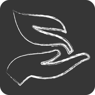 İkon Ekolojisi. İklim Değişikliği sembolüyle ilgili. Tebeşir stili. Basit dizayn edilebilir. Basit resimleme