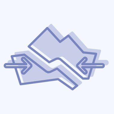 Simge Plakası Tektoniği. İklim Değişikliği sembolüyle ilgili. İki ton stili. Basit dizayn edilebilir. Basit resimleme