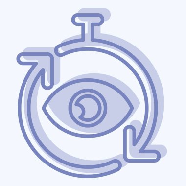 Simge Gelecek Projeksiyonu. İklim Değişikliği sembolüyle ilgili. İki ton stili. Basit dizayn edilebilir. Basit illüstrasyon 1