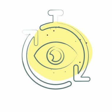 Simge Gelecek Projeksiyonu. İklim Değişikliği sembolüyle ilgili. Renkli Leke Biçimi. Basit dizayn edilebilir. Basit illüstrasyon 1