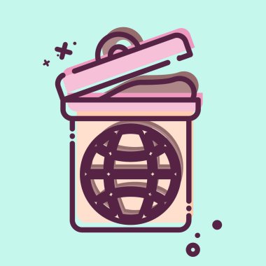 Simge Kirliliği. İklim Değişikliği sembolüyle ilgili. MBE tarzı. Basit dizayn edilebilir. Basit resimleme