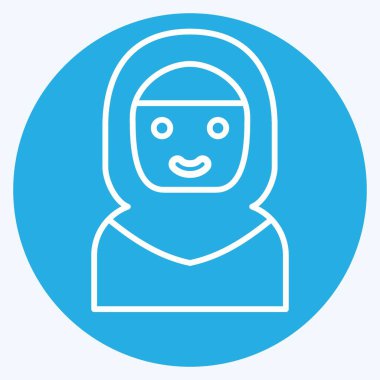 İkon Arap Kadınları. Suudi Arabistan sembolüyle ilgili. Mavi gözlü. Basit dizayn edilebilir. Basit resimleme